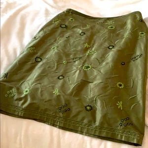 NYCO size 6 green 100%silk skirt